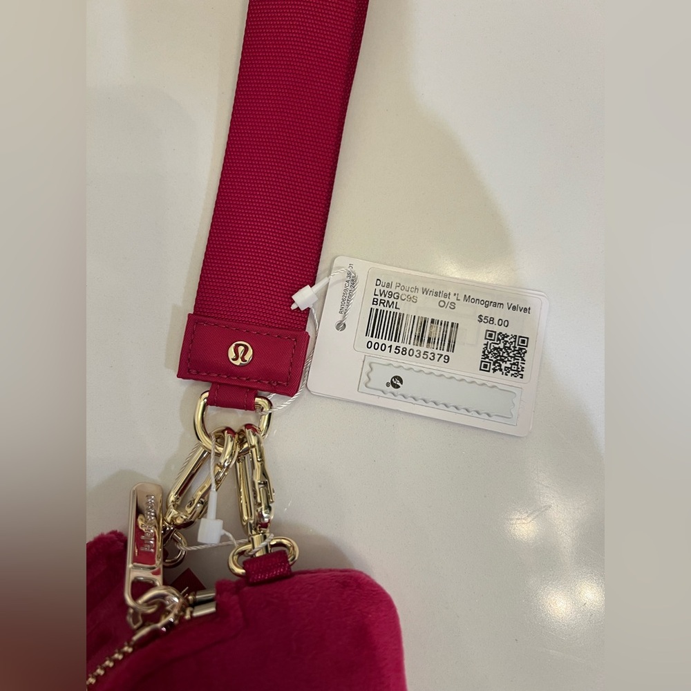 Lululemon Dual Pouch Monogram Velvet Wristlet - Picture 3 of 4